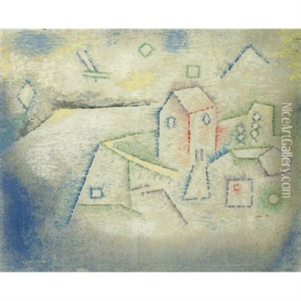 Landhaus Im Norden (country House In The North) Oil Painting - Paul Klee
