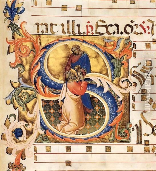 Antiphonary (Cod. Cor. 8, folio 134) Oil Painting - Lorenzo Monaco