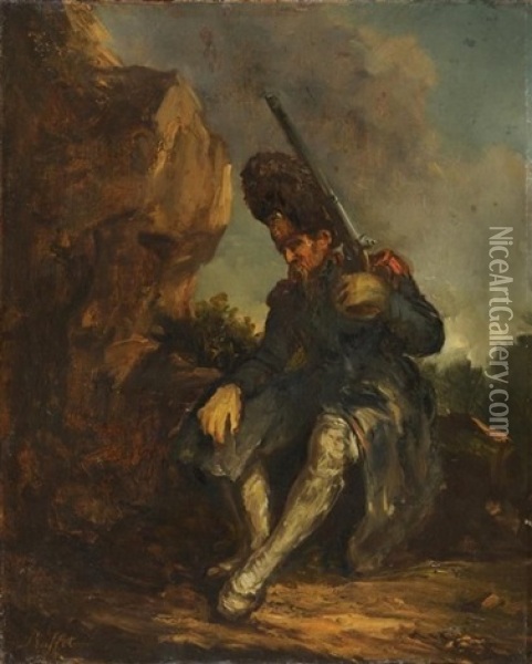 Soldat De La Grande Armee Oil Painting - Auguste Raffet