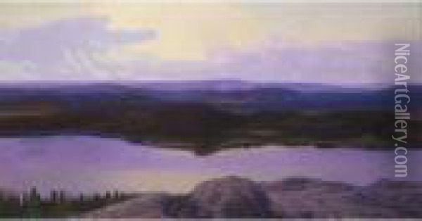 Gryning Over Varmland (dawn Over Varmland) Oil Painting - Hilding Werner