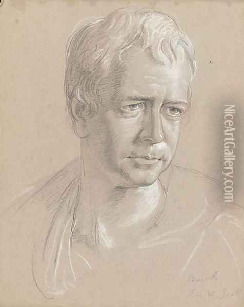 Portrait of Sir Walter Scott (1771-1832) Oil Painting - Agostino Aglio