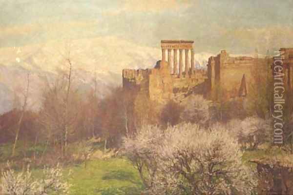 A view of Baalbec, Syria Oil Painting - Georg Macco