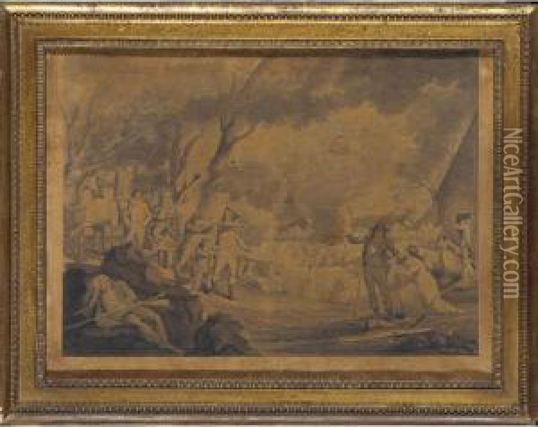 Battle Of Lexington (stauffer 3213, Stokes & Haskell 1775--b-90) Oil Painting - Cornelius Tiebout