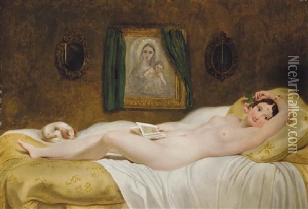 Odalisque Oil Painting - Philippe-Jacques van Bree