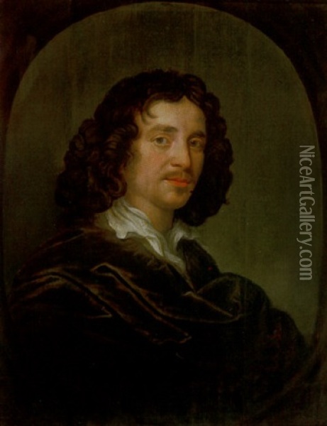 Portrait Eines Herren Mit Dunklen Locken Oil Painting - Jacob Frans van der Merck