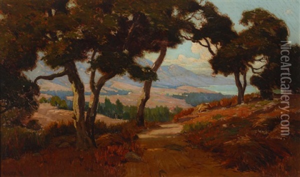 Montecito Valley Oil Painting - Elmer Wachtel