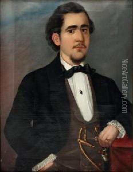 Portret Gospodinameissnera Oil Painting - Karas Vjekoslav
