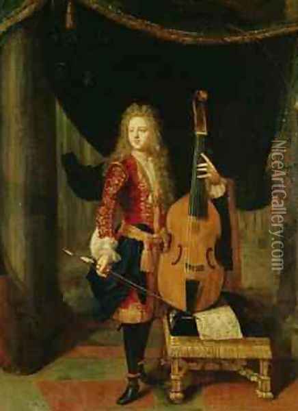 Portrait of Johann Schenck 1660-1712 Oil Painting - Constantin Netscher