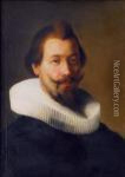 Herr Mit Muhlsteinkrause Oil Painting - Rembrandt Van Rijn