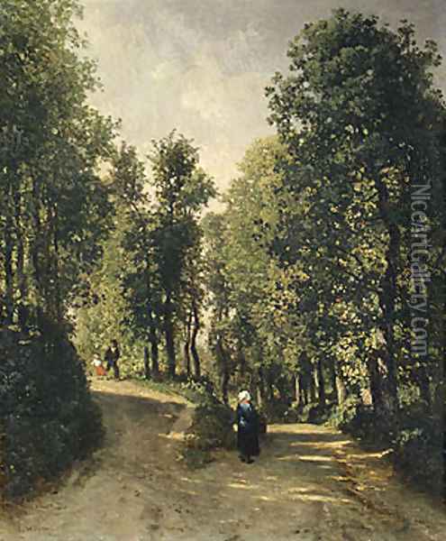 Road in the Woods Oil Painting - Constant Troyon