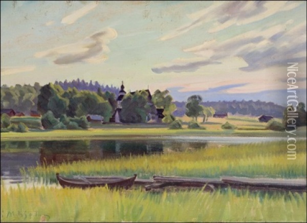 Kesa-ilta - Sommarkvall Oil Painting - Alarik (Ali) Munsterhjelm