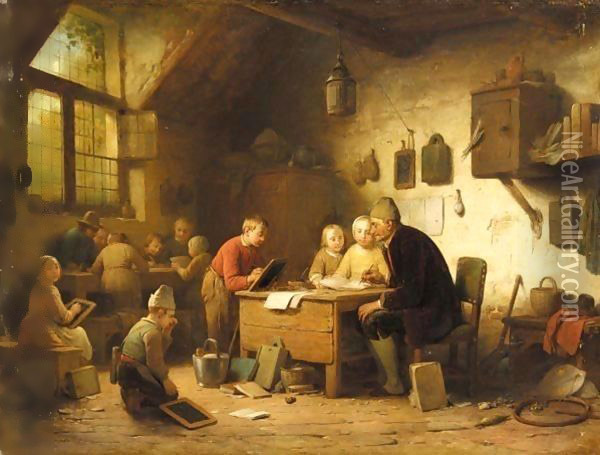 The Classroom Oil Painting - Ferdinand de Braekeleer