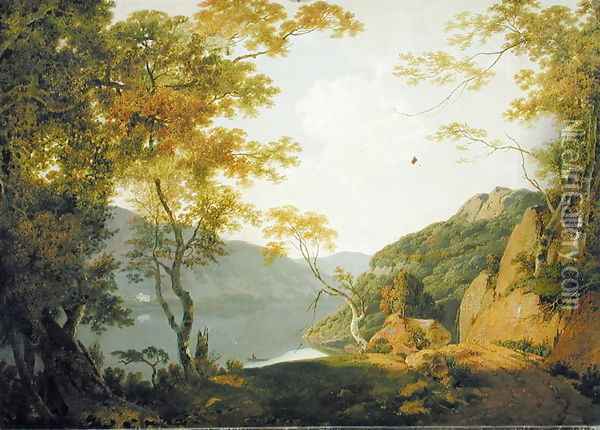Lake Scene, 1790 Oil Painting - Josepf Wright Of Derby