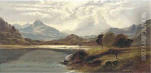 Moel Hebog, North Wales Oil Painting - Charles Leslie