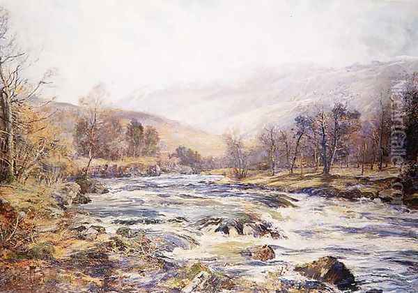 O River of Winter Sunshine Scotland Oil Painting - Archibald Kay