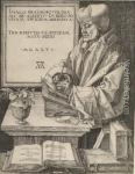 Philipp Melanchthon (b. 105; M., Holl. 104; S.m.s. 101) Oil Painting - Albrecht Durer