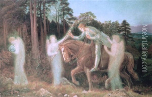Sir Galahad Oil Painting - Arthur Hughes