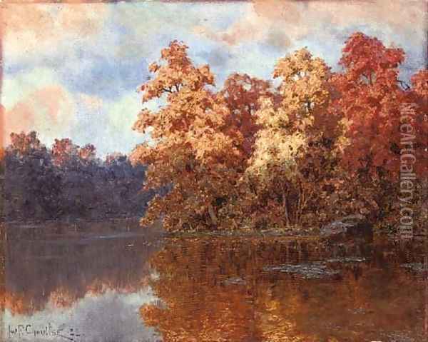 Autumn on the lake Oil Painting - Ivan Fedorovich Choultse
