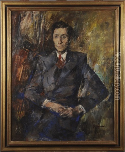Portrait De Andre Bauwens Oil Painting -  Ramah (Henri Francois Raemaeker)