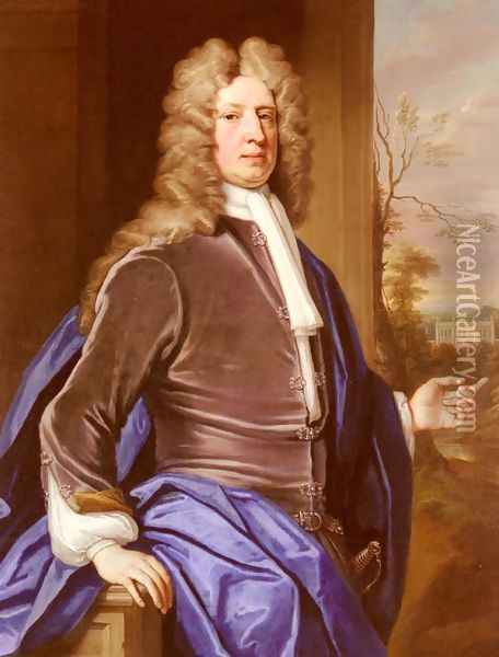 Portrait Of George Dodington Oil Painting - Thomas Gibson