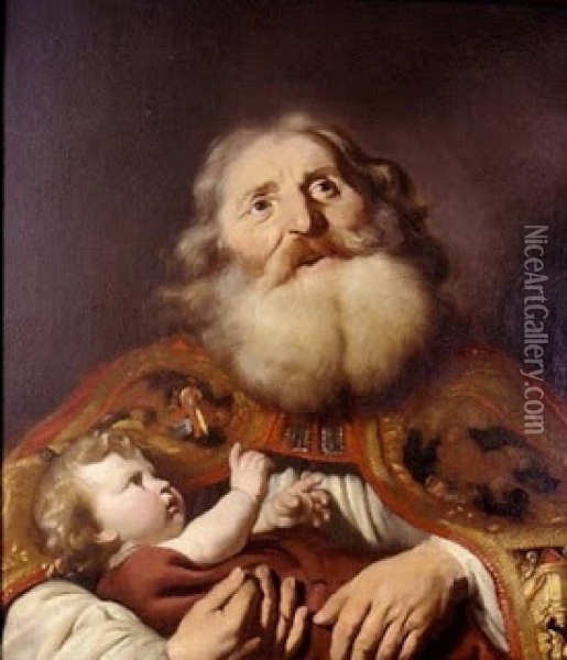 St. Simeon and the Christ Child Oil Painting - Thomas De Keyser