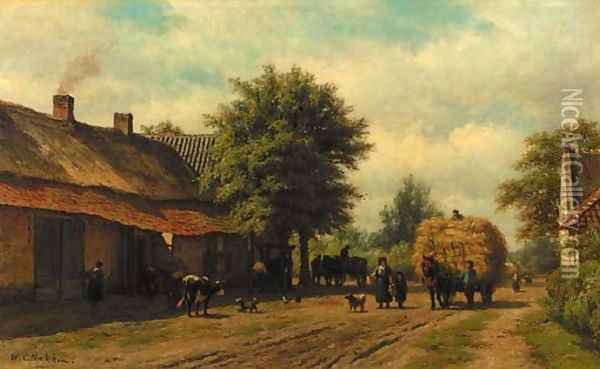 Dorpsweg in Noord Brabant (Aarle Rikstel bij Helmond) Oil Painting - Willem Carel Nakken