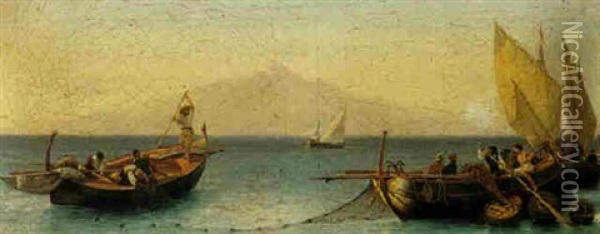 The Fishermen Oil Painting - Friedrich Nerly the Younger