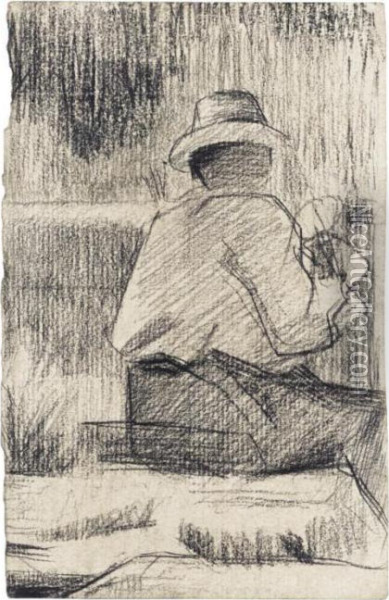 Assis - Recto
 Buste D'homme - Verso Oil Painting - Georges Seurat