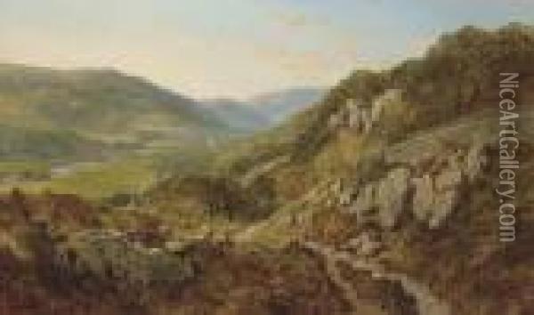 A View Of Darley, Derbyshire Oil Painting - Edmund John Niemann, Snr.