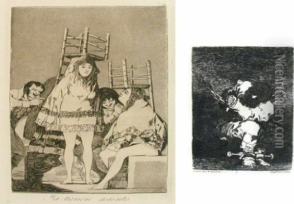 Ya Tienen Asiento, No. 26 From 
Los Caprichos; Quien Lo Creyera!, No. 62 From Los Caprichos; Tan Barbara
 La Seguridad Como El Delito, No. 26. Ii. 1 (h. 61; H. 97; H. 26) Oil Painting - Francisco De Goya y Lucientes