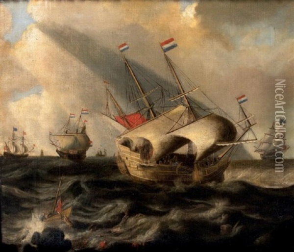 Marine Oil Painting - Cornelis Hendriksz Vroom