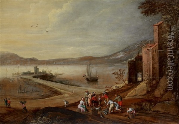 Befestigungsanlage Am Meer Oil Painting - Joos de Momper the Younger