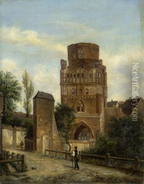 Das Uenglinger Tor In Stendal Oil Painting - Anton Goering