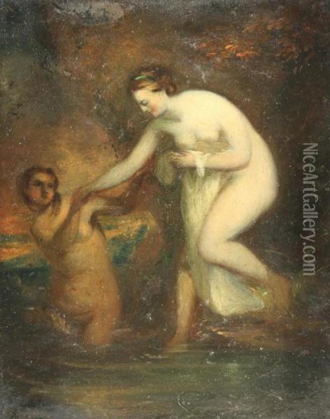 The Bathers Oil Painting - Narcisse-Virgile D Az De La Pena