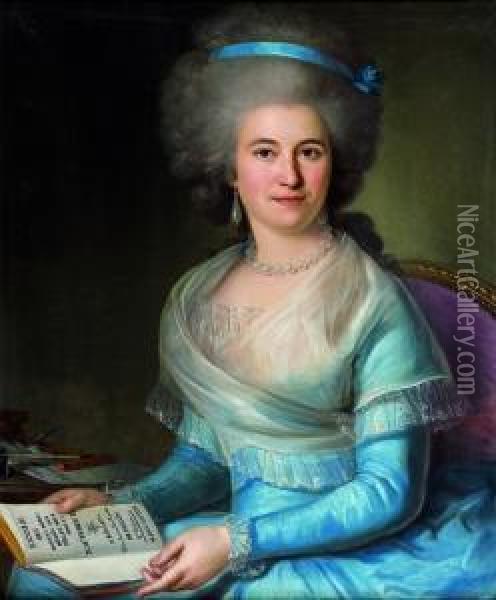 Portrait De Magdeleine Elisabeth Pollin Dumoncel Oil Painting - Jacques Noury