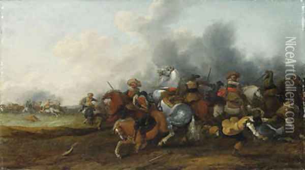 A cavalry skirmish Oil Painting - Palamedes Palamedesz. (Stevaerts, Stevens)