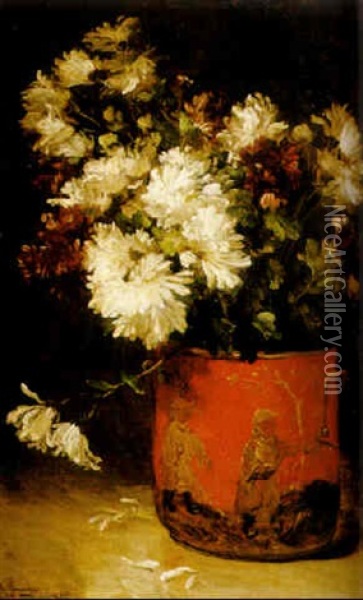 Blomsterstilleben Oil Painting - Philippe Rousseau