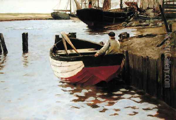 Ferry Boy, Gorleston Oil Painting - Miller Smith