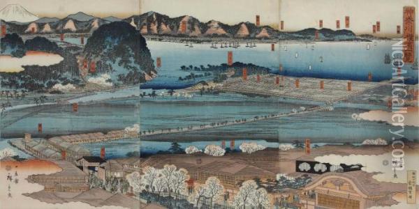 Kanagawa Yokohama Ichiran Oil Painting - Chimpei Ii Hiroshigesuzuki