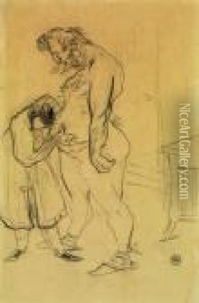 L'auscultation Oil Painting - Henri De Toulouse-Lautrec