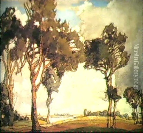Baume Bei Aufziehendem Gewitter Oil Painting - Richard Kaiser