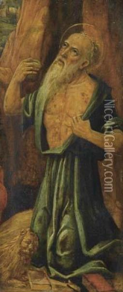 Saint Hieronymus. Oil Painting - Vincezo De Foppa