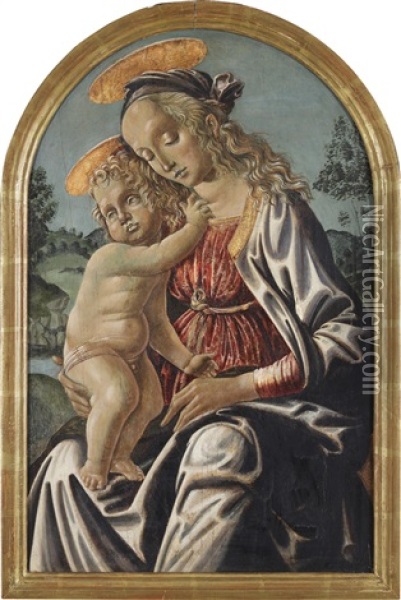 Madonna Mit Kind Oil Painting - Andrea Del Verrocchio