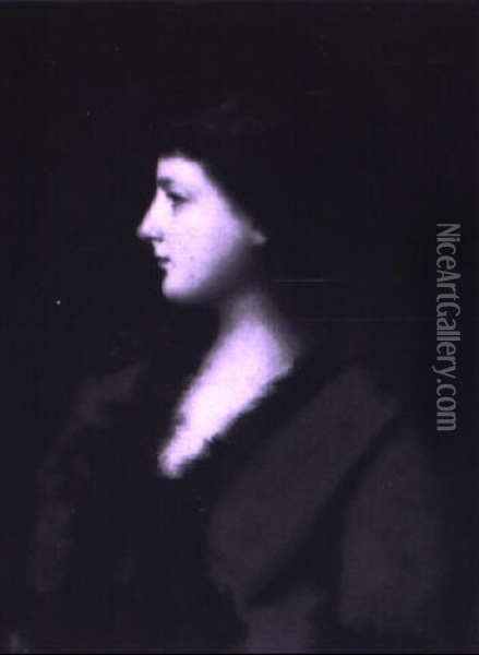 Portrait Of Mademoiselle Chataignier Oil Painting - Jean Jacques Henner