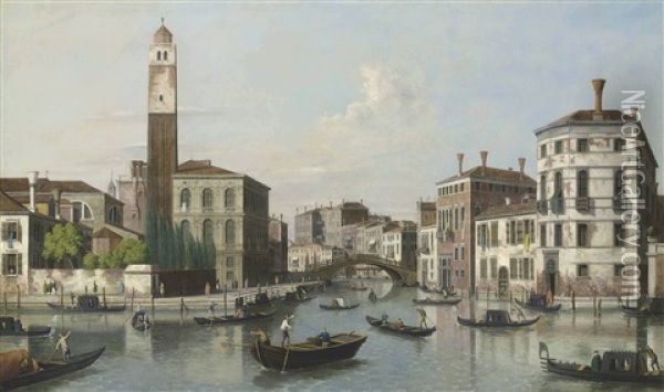 The Grand Canal, Venice, With San Geremia, Palazzo Labia, And The Entrance To The Cannareggio Oil Painting -  Canaletto