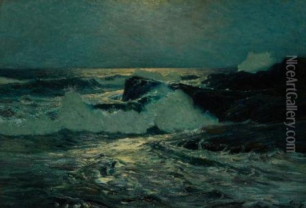 Early Moonrise Oil Painting - Frederick Judd Waugh