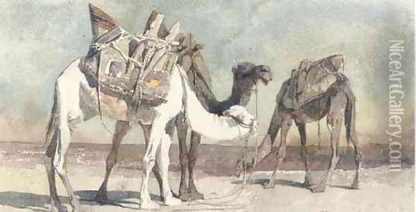 Camels at Damascus Oil Painting - Carl Haag
