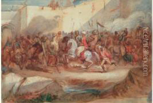 Retour Des Cavaliers Arabes Oil Painting - Alexandre-Marie Colin
