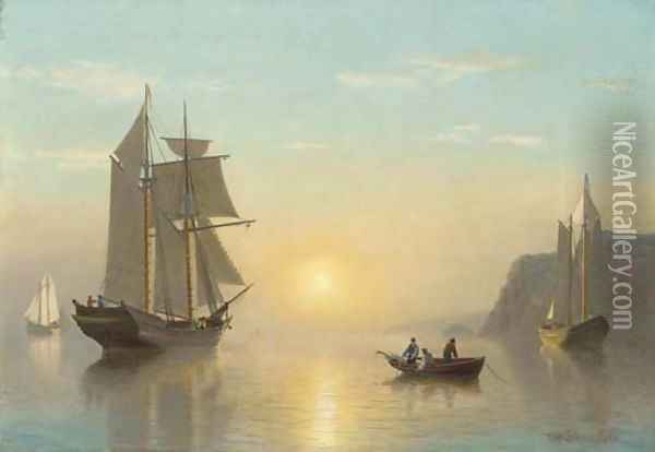 Sunset Calm in the Bay of Fundy 2 Oil Painting - William Bradford