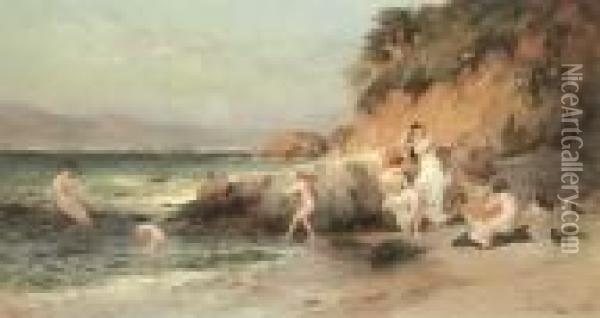 The Bathing Beauties Oil Painting - Frederick Arthur Bridgman